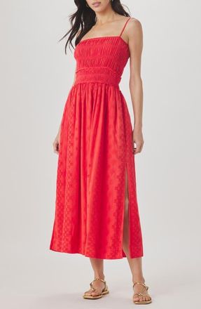 Splendid Kenzie Eyelet Sleeveless Maxi Dress in Scarlet Red at Nordstrom, Size X-Large