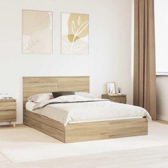 vidaXL vidaXL Letto con Contenitore con testiera Rovere Sonoma 140 x 200 cm