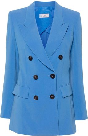 Alberto Biani double-breasted crepe blazer - women - Polyester/Triacetate/Acetate/Polyester - 46 - Blue