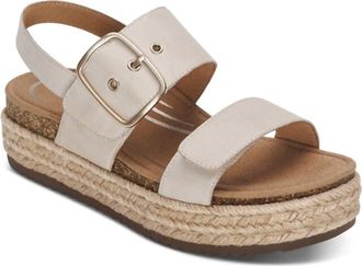Aetrex Womens Vania Arch Support Platform Sandal In Cream