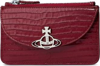 Vivienne Westwood Orb-plaque leather cardholder - Red