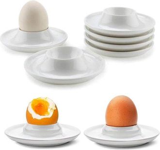 OEM Juego De 6 Hueveras De Pl&aacute;stico, Aptas Para Microondas Y Lavavajillas, Ideales Para Huevos Pasados Por Agua Y Duros