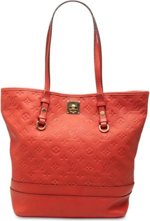 Louis Vuitton Auriane Orange Leather Pouch Shoulder Bag Tote Bag (Pre-Owned)