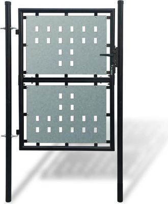 vidaXL Puerta De Valla De Jard&iacute;n Negra 100x250 Cm Vidaxl
