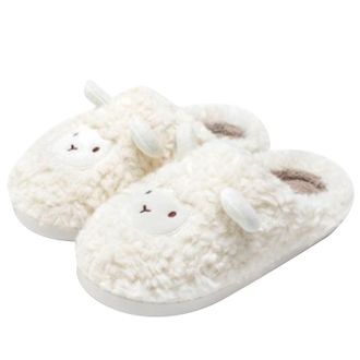 Generic Plush Slippers Womens Winter Felt Slippers Womens Fluffy Non-Slip Mules Soft Lightweight Warm Slippers Closed Felt Slippers Flat Comfortable House Sli