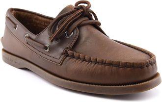 Sperry Top-Sider Authentic 2 Eye Boat Leather Womens Medium Brown Shoes - Size UK 5