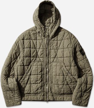 Stone Island Men s Cotton Nylon Tela Quilted-TC Jacket Military Green