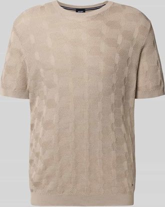 Joop Strickshirt mit Rundhalsausschnitt Modell Mailon in Hellbraun, Größe XXL