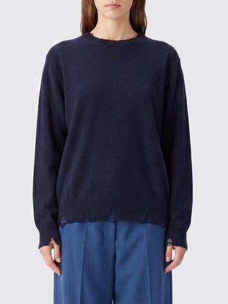 Stella McCartney Maglia girocollo in lana vergine con effetto distressed