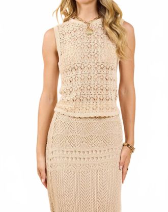 Sadie & Sage Dya Scallop Hem Sweater Tank In Cream