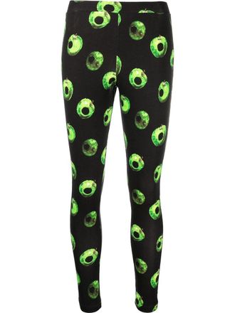 Undercover apple-print cotton leggings - Black