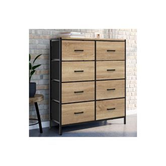 IDMarket Baúl de tela de 8 cajones utah 80 cm mueble de almacenaje de diseño industrial