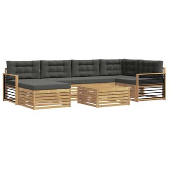 vidaXL Conjunto De Sof&aacute;s De Exterior 7 Uds. Blanco Y Antracita Vidaxl