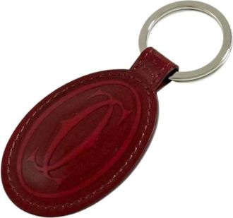 Cartier Vintage, unisex, Rood, ONE Size, Leer, Pre-owned Sleutelhanger