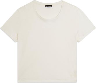 Freddy T-shirt cropped in jersey fiammato con risvolto sulle maniche