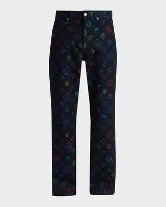 Casablanca Men & apos;s Monogram Straight-Leg Jeans