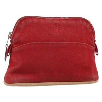 Herm&egrave;s Pre-owned Clutches, female, Red, Size: ONE SIZE Pre-owned Canvas Pouch