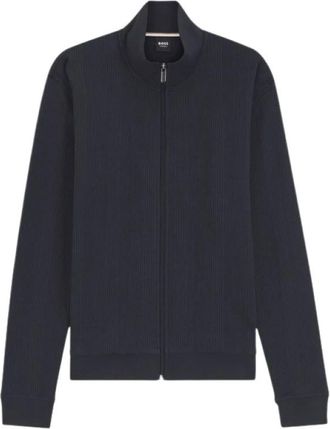 HUGO BOSS Zip-through Sweatshirt - Heren - Vesten met rits - Blauw - M - Hoodies & sweatvesten
