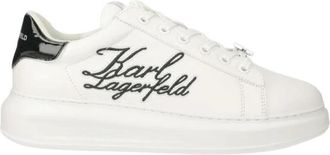 Karl Lagerfeld Kapri Heren Signia Scroll Laag - Heren - Sneakers - Wit - 42 EU - Leer - Schoenen