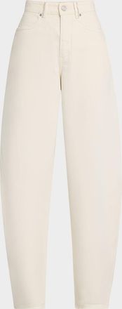 Purple Rhinestone-Embellished Barrel Jeans