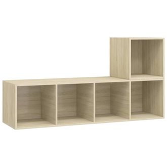 Berkfield Home 2 Piece TV Cabinet Set Sonoma Oak Engineered Wood in Light Tan