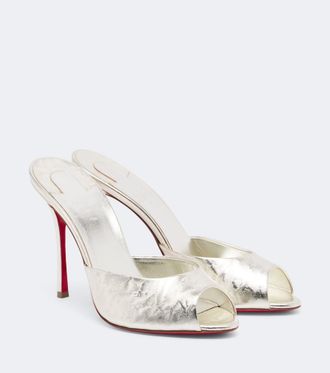 Christian Louboutin Mules Me Dolly de piel metalizada