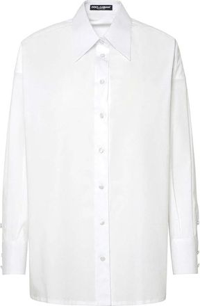 Dolce & Gabbana Shirts, female, White, Size: S Casual Shirt with F5R57Tfueajw0800 Design