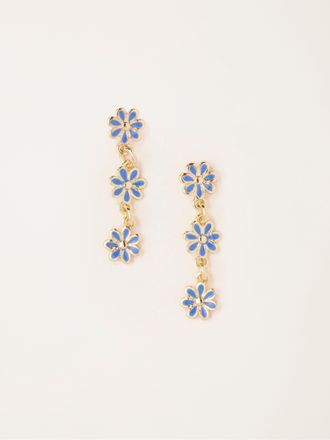 Fat Face FatFace Blue Trio Flower Drop Earrings