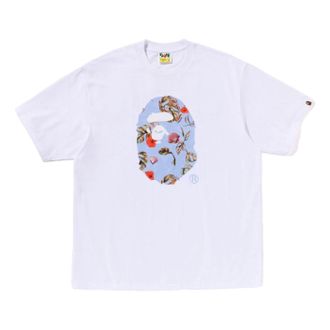A Bathing Ape Vacation Pattern Ape Head Relaxed Fit T-Shirt White 1L30-110-335-WHT