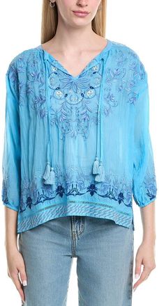 Johnny Was Petite Ekaterina Silk-Blend Blouse