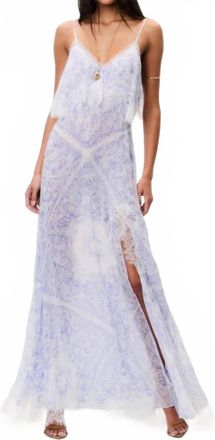 LoveShackFancy Womens Stelline Sheer Silk Maxi Dress In Blue