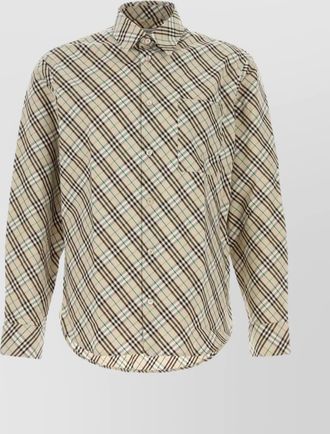 Burberry embroidered poplin shirt with button-down collar