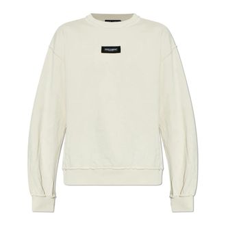 Dolce & Gabbana Sweatshirts, male, Beige, Size: XL Vintage Effect Sweatshirt