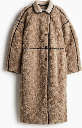 H&M Mantel aus Teddyfleece - Beige