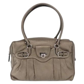 Ferragamo Pre-owned Leather Shoulder Bag - Dames - Vintage Handtas - Bruin - ONE Size - Leer - Vintage