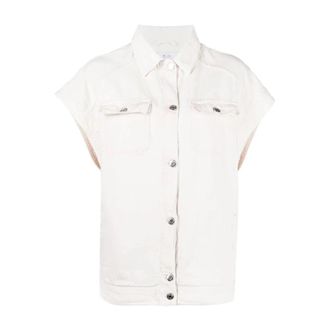 Iro Sena Shirt - Dames - Korte mouwen Overhemden - Roze - L - Katoen - Overhemden