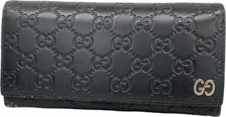 Gucci Black Leather Long Wallet (Bi-Fold) (Pre-Owned)