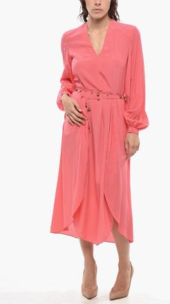 Stella McCartney Silk Cr&ecirc;pe de Chine Tunic with Belt and Appliqu&eacute;s Stella McCartney