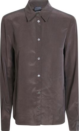 Pinko Crackers Crepe Smooth Long-Sleeved Button-Up Shirt