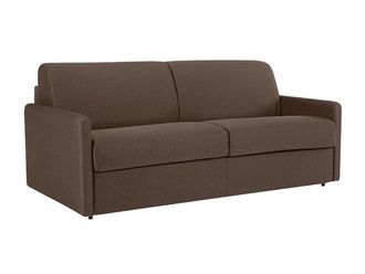 Vente-Unique Sofá cama italiano 4 plazas de tela CALIFE - Marrón - Cama 160 cm - Colchón 14 cm