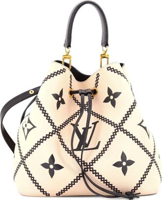 Louis Vuitton NeoNoe Handbag Monogram Empreinte Giant Broderies MM bucket bag - Toni neutri
