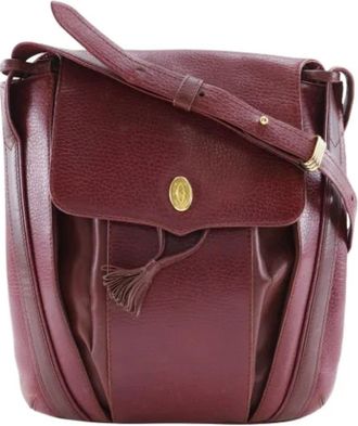 Cartier Tweedehands leren schoudertassen - Dames - Vintage Schoudertas - Rood - ONE Size - Leer - Vintage