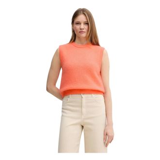 American Vintage Vitow Vest - Dames - Ronde hals truien - Oranje - L - Wol - Truien & Vesten