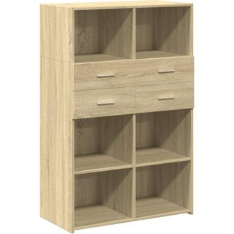 vidaXL Vidaxl - Aparador De Madera De Ingenier&iacute;a Roble Sonoma 80x42,5x124 Cm
