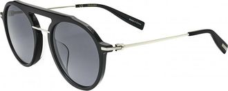 Trussardi Womens STR403F-700X-53 STR403F 53 700X Sunglasses - Black - One Size