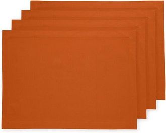 Solino Home Cotton Linen Plain Placemats Set of 4, 14 x 19 - Dru in Cinnamon at Nordstrom