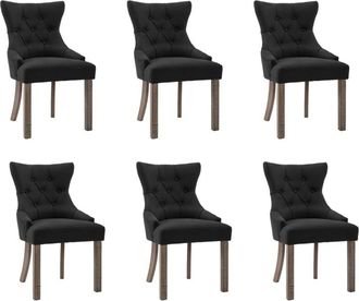 vidaXL Vidaxl - Sillas De Comedor 6 Unidades Tela Negras