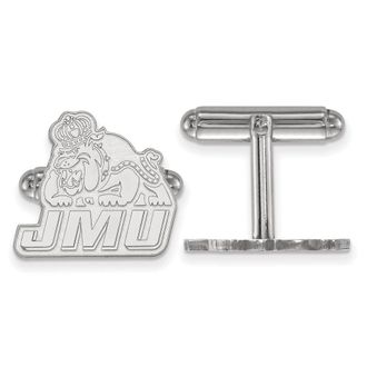 Diamond2Deal Sterling Silver Rhodium-plated James Madison University Cuff Links
