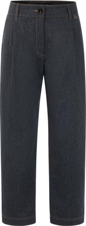 Marc Cain Wels Wijde Broek - Dames - Vrijetijds broeken - Blauw - S - Wol - Broeken