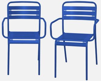 Sweeek Sill&oacute;n De Jard&iacute;n En Acero, Set De 2